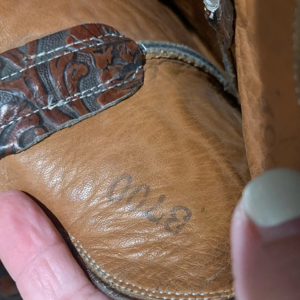 Rios of Mercedes leather embossed cowboy cowgirl boots! Sz 7 - Picture 5 of 7